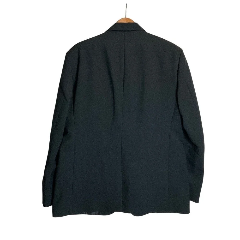Edwards 2-Button‎ Blazer Suit Jacket Sport Coat Textured Woven Blue Navy 40R